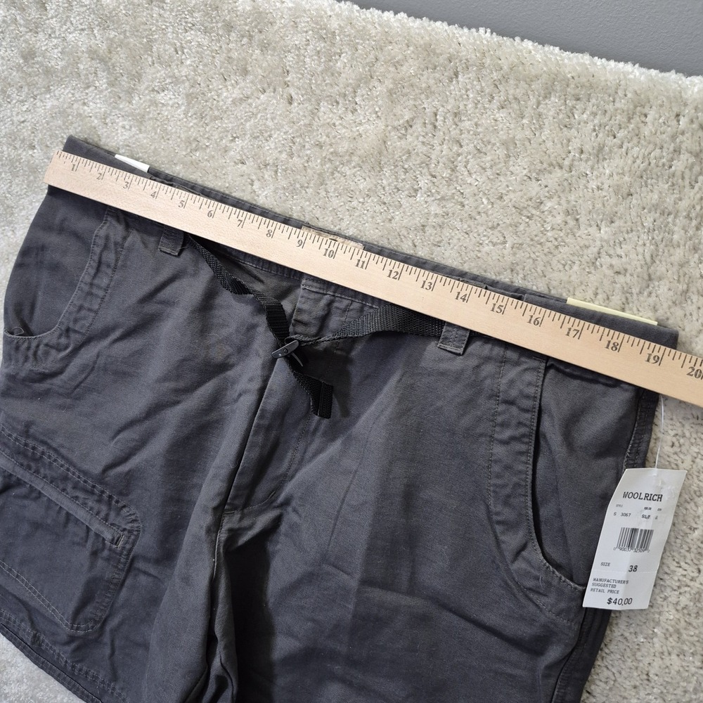 Woolrich Mens Little Fork Shorts Actual 37 Gray Belted Cotton Outdoor Pockets - Picture 8 of 13